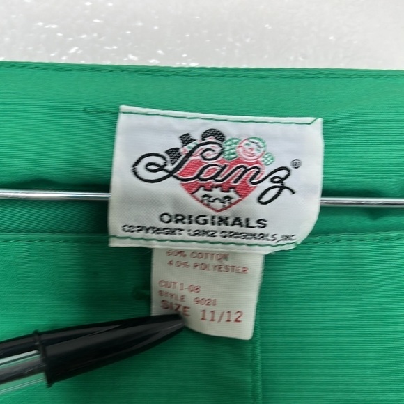 VTG 60s 70s Lanz Originals Green Pleated Button Dress Sz 11/12 - Picture 2 of 5